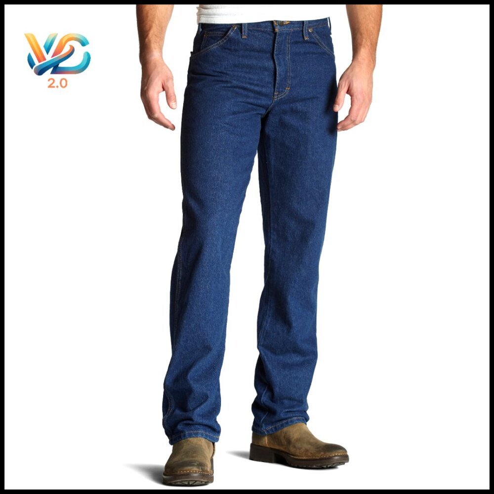 Classic‎ Straight Leg Denim Jeans Regular Fit High Rise Workwear Style